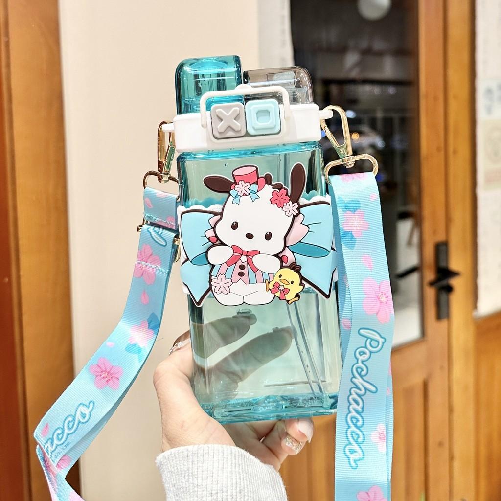 Пластиковый стакан Sanrio Kuromi с трубочкой и герметичной крышкой для детей и путешествий