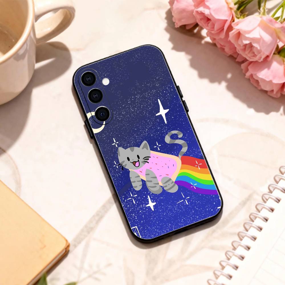 ПРЕКРАСНЫЙ Чехол для телефона N-Nyan Cat Для Samsung Galaxy A73,A72,A71,A70,A53,A52,A51,Другие Мягкий Черный Корпус