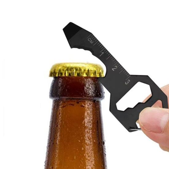 Брелок-открывалка для бутылок, многофункциональный инструмент, компактный дизайн, портативный многоцелевой гаечный ключ, отвертка, удобный для экстренных случаев