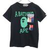 A Bathing Ape Logo Print Short Sleeve T-shirt XS Black Women Used