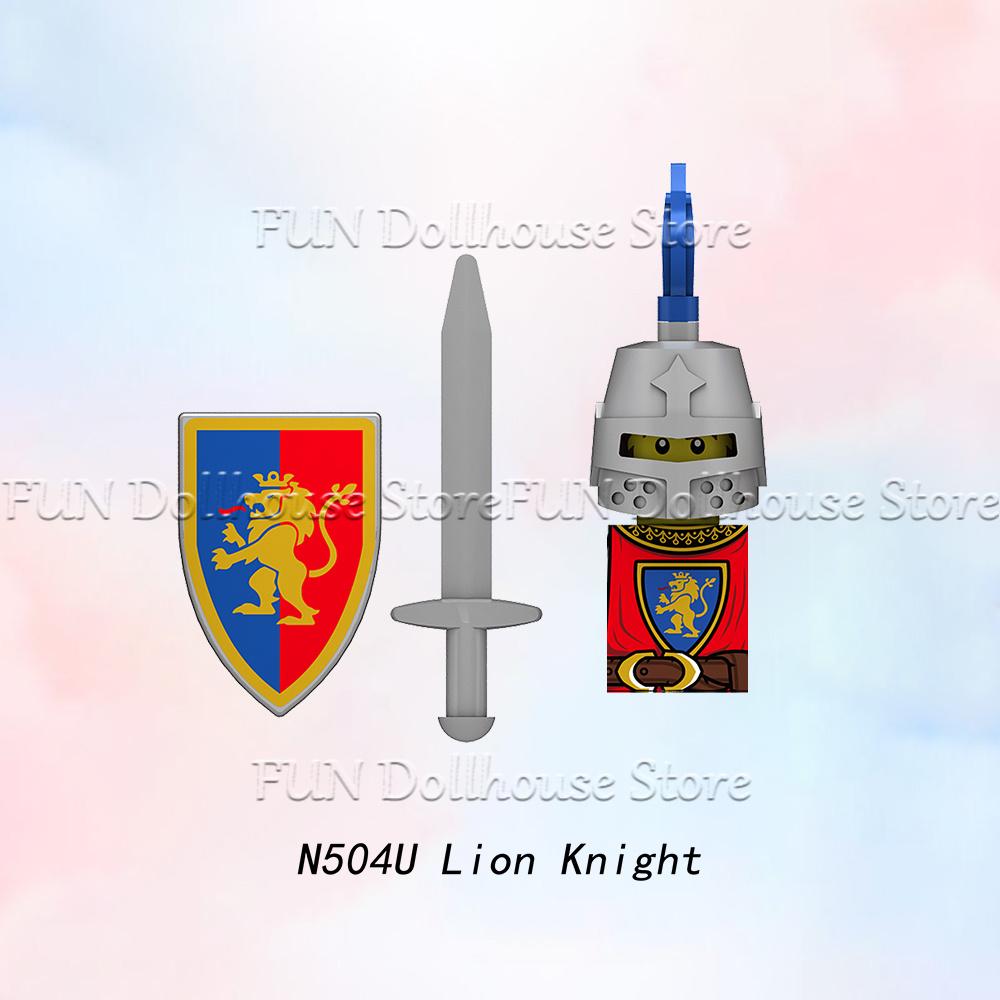 MOC Средневековый Военный Армейский Воин Строительный Блок Замок Рыцари Фигурки Солдат Щит Меч Шлем Аксессуары Кирпичи Мальчик Игрушки