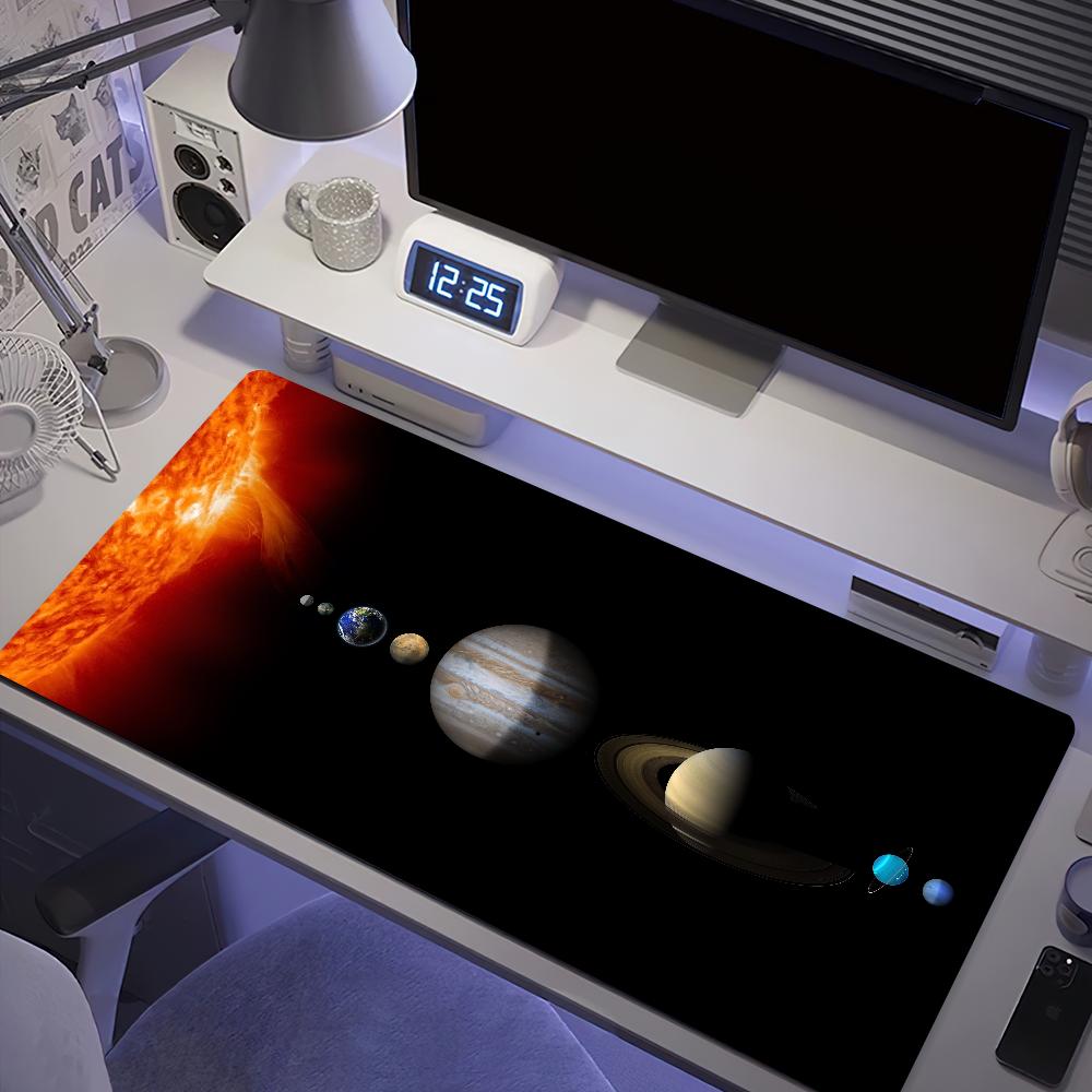 Space Digital Solar System Universe Mouse Pad Desk Mat Large Non-slip Anti-fray Keyboard Ergonomic Office Rubber PC Home Custom