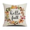 Autumn Thanksgiving Pillow Cases Cotton Linen Cushion Case Pumpkin Cushion Cover Fall Farmhouse Home Party Decor Pillow Cover