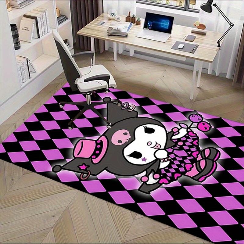 Office Rug Kuromi, Jester Anti-Slip Rug, Machine Washable for Living Room, Bedroom, Office, Multiple Sizes, Bedroom Mat, Decorative Mat, Durable Mat,