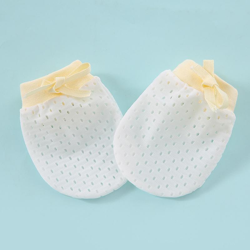 Дышащие перчатки из ледяного шелка от царапин для новорожденных, мягкий манжет, 0-6 месяцев, Защита для рук