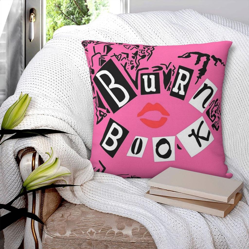 Burn Book Mean Girls Square Pillowcase Pillow Cover Polyester Cushion Zip Decorative Comfort Throw Pillow for Home Sofa