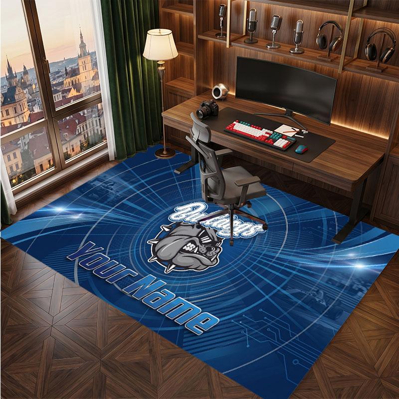 Canterbury-Bankstown Bulldogs Personalized Crystal Velvet Carpet, Customized Name Text Soft Anti‑Slip Rug for Living Room Bedroom