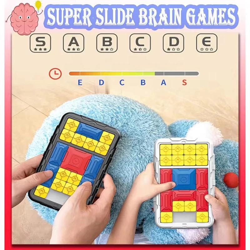2pc Slide Block Brain Teaser Game Huarong Road Challenge Sliding Puzzles Logical Thinking Interactive Board Game Kid Party Gifts