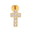 Пирсинг для губы и хряща из титана G23 с внутренним резьбовым штифтом и цирконом