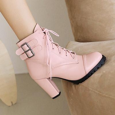 Модные женские ботинки 9 см, однотонные, на шнуровке, на высоком каблуке, водонепроницаемые, удобные, на платформе, ботильоны, женские