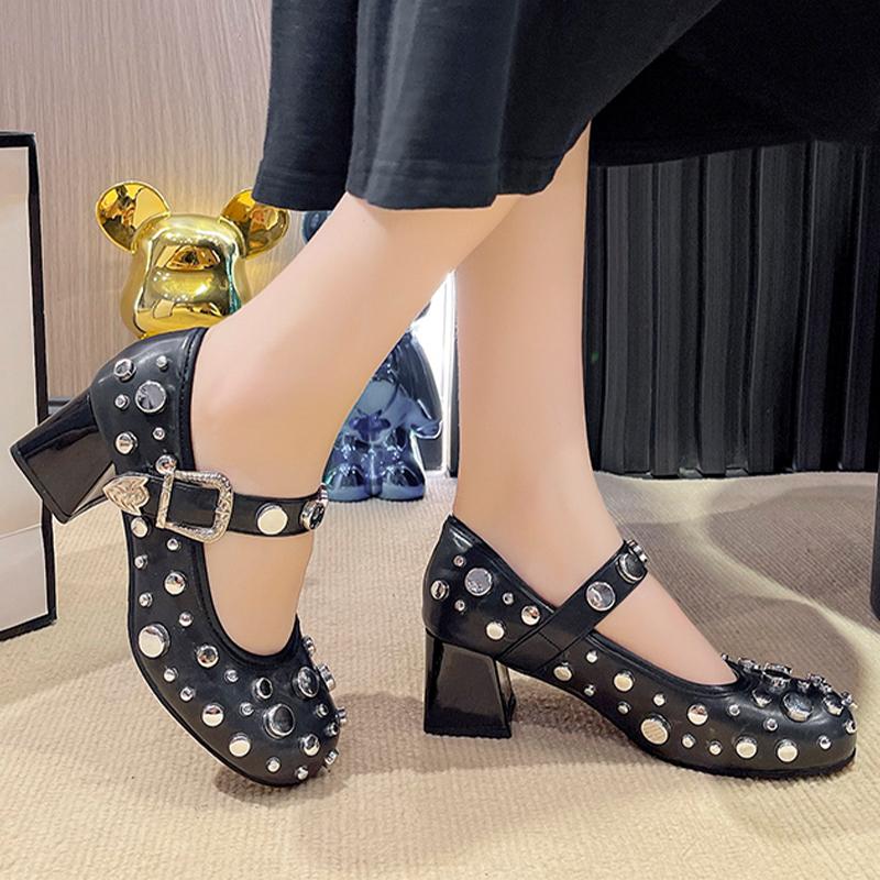 Туфли Мэри Джейн на высоком каблуке, модные женские туфли на толстой пряжке, модные женские туфли 2024 года, туфли-лодочки, сандалии, женские туфли Zapatos