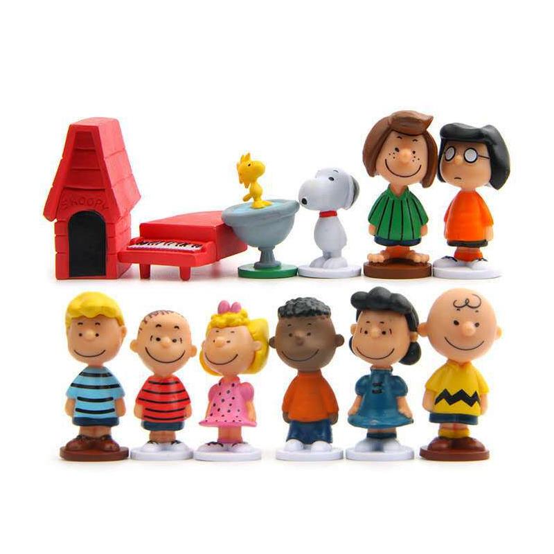 Продажа Японский Мультфильм Peanuts Снупи Чарли Салли Вудсток Мини Фигурка Модель Игрушки Миниатюрные Люди для Торта Коллекция Реквизит