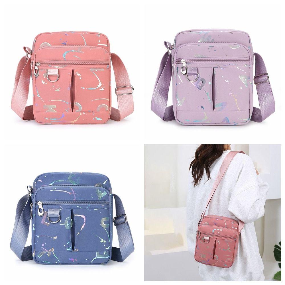 Нейлоновая сумка через плечо с принтом и несколькими карманами, легкая повседневная сумка через плечо, подарок на День матери