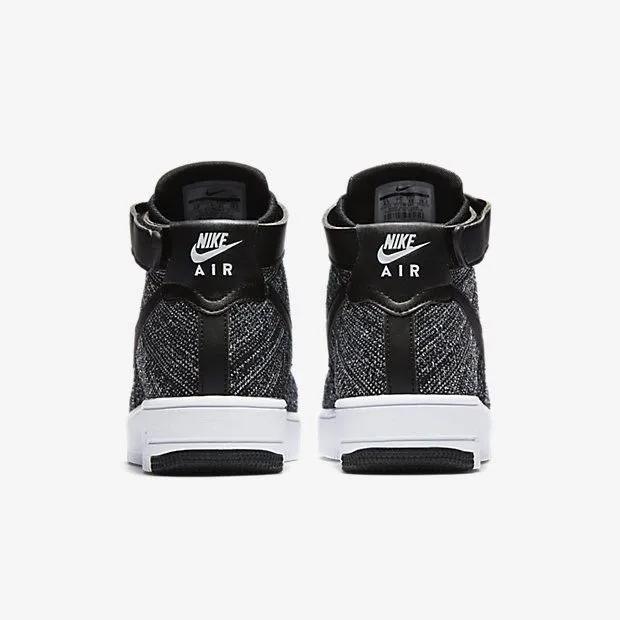 Nike Air Force 1 Ultra Flyknit Mid 'Oreo' (Unisex) Black / White-Black Skate Shoes 817420 004