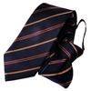 Michiko London Designer Stylish Silk Zipper No Tie Easy To Wear One-Touch Necktie, Gift, Tie, Required, (MKZP-23-A Navy)
