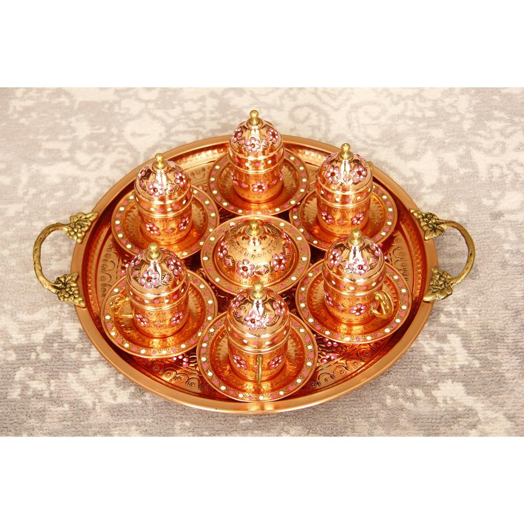 Турецкий кофейный сервиз, турецкий медный кофейный сервиз ручной работы, чашка эспрессо, медный кофейный сервиз, традиционный османский кофейный сервиз, арабский кофейный сервиз