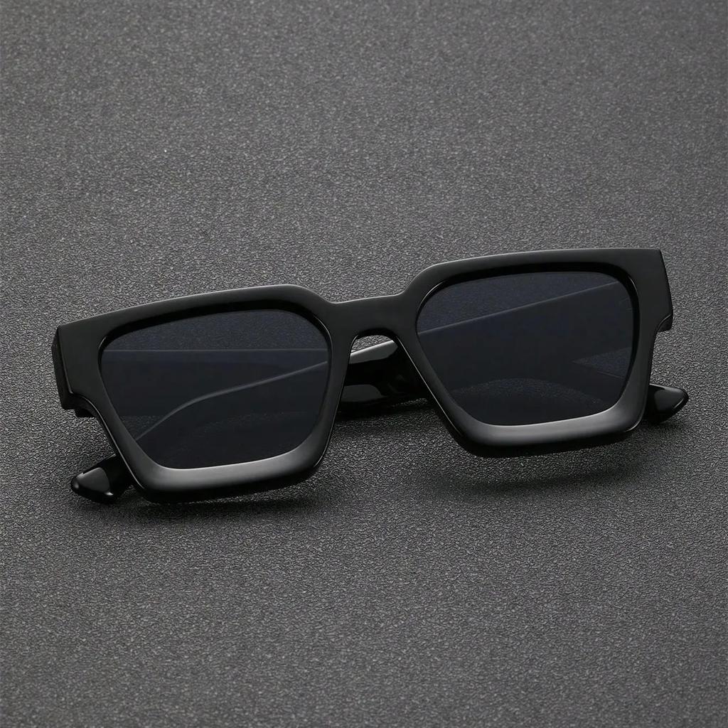 1Pc Unisex Plastic Square Frame Sunglasses For Street Photography Outdoor Activities Summer Beach Vacation Travel