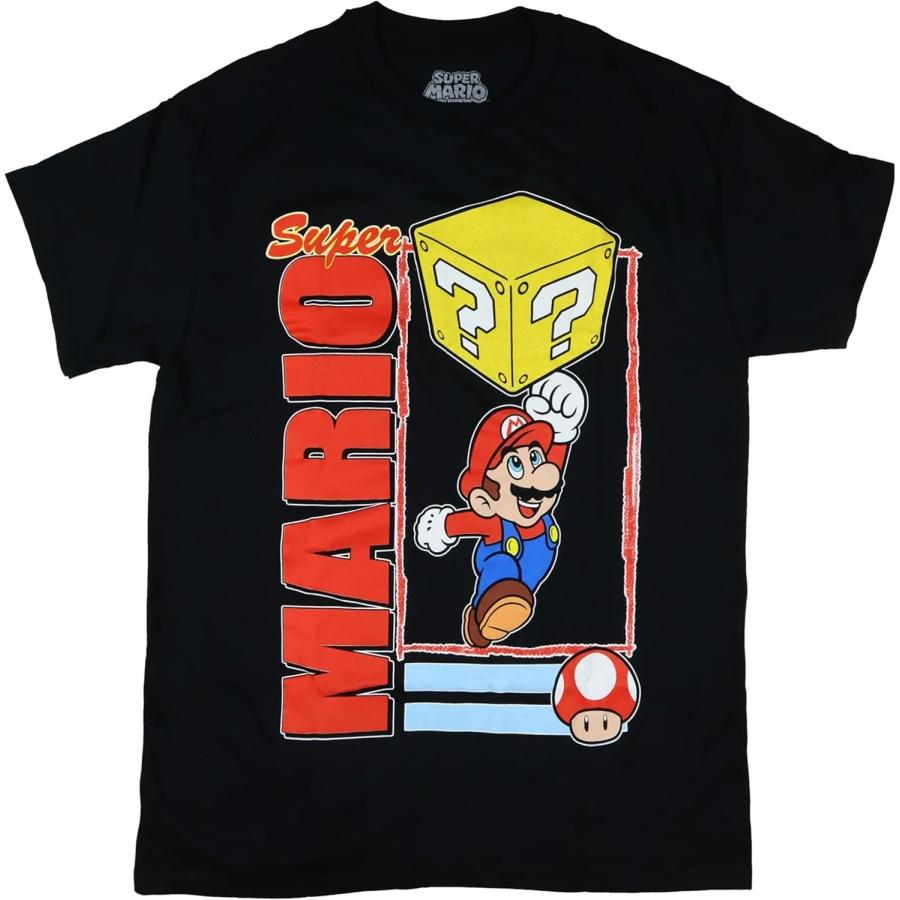 Мужская футболка Super Mario Блок Вопросов Взрослая Графический Принт Видеоигры Короткий Рукав