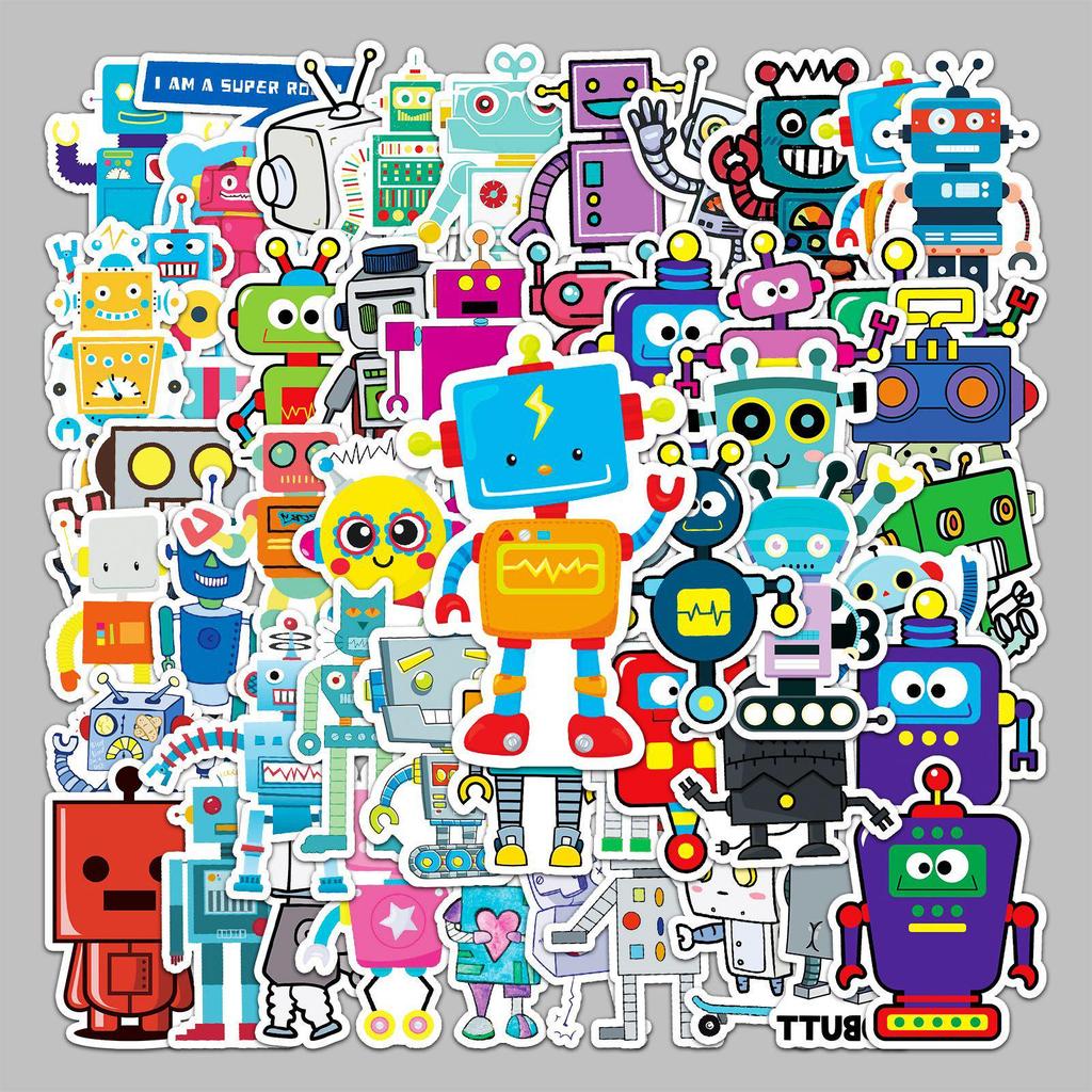 51 шт. Креативные водонепроницаемые граффити-наклейки с роботами для чемодана, скейтборда, самоката, компьютера, планшета и мультяшного декора