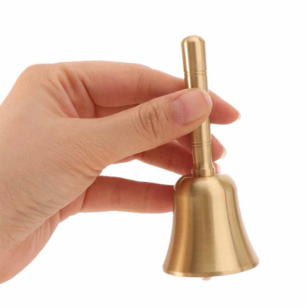 Extra Loud Pure Copper Hand Bell Vintage Hand Cranked Bell Solid Brass Call Bell Early Learning