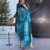 Elegant Summer Chiffon Print Dress With Abstract Pattern For Office Wear