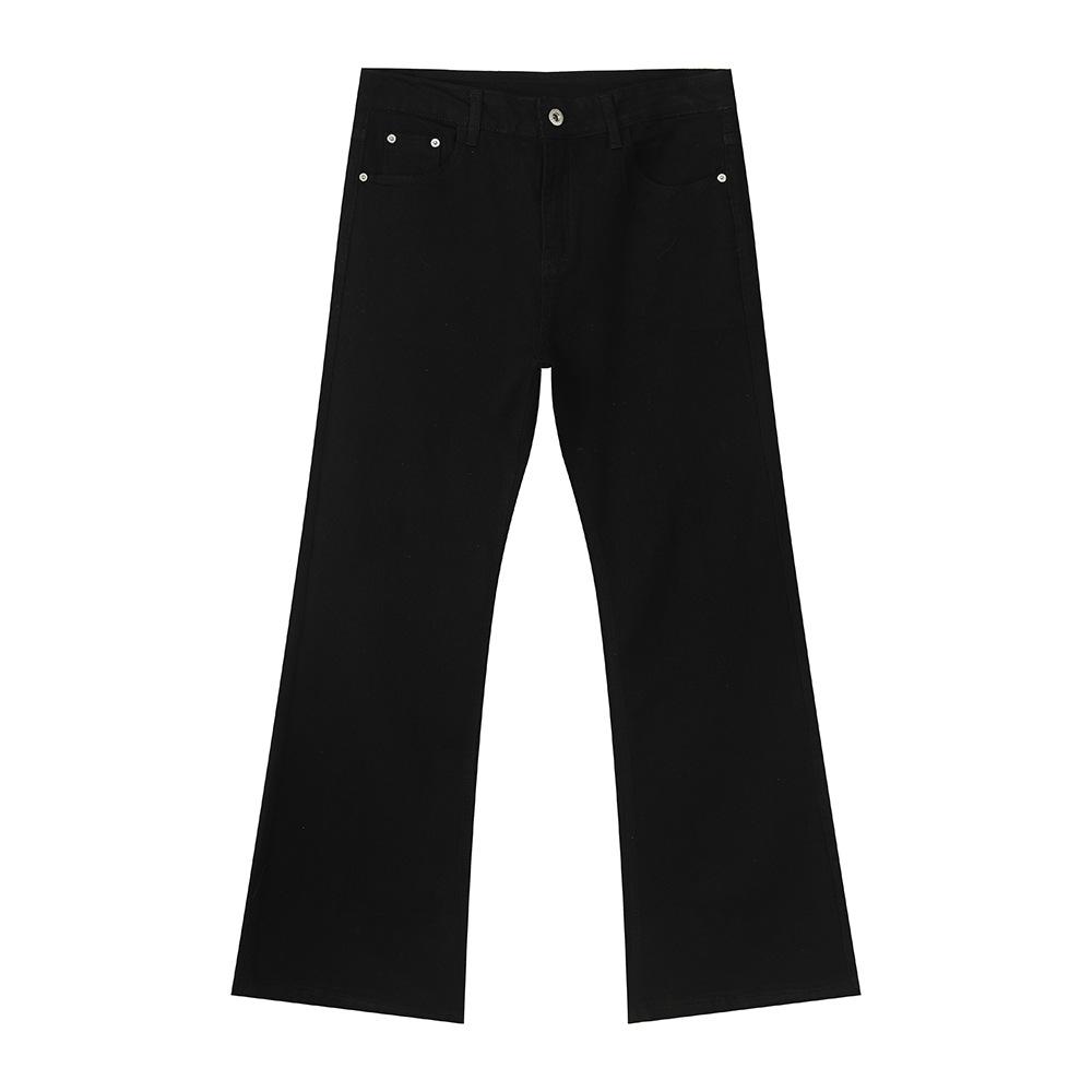 | Черные вымытые ретро джинсы bootcut прямого узкого кроя однотонные