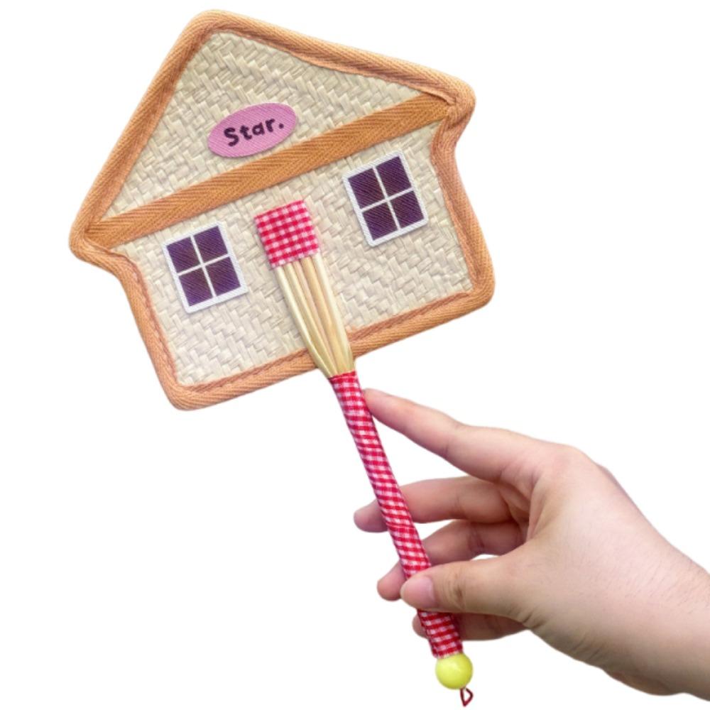 Cute Hand-Woven Fan Portable Decorative Handheld Fans Gift Hand Braided Fan Photo Prop