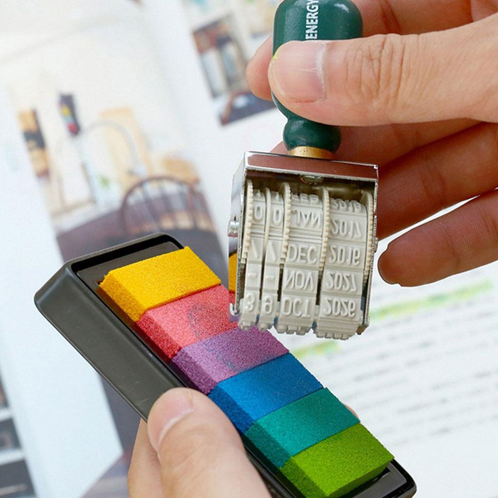 Wooden Handle Dater Stamp Office Date Stamper For DIY Craft Wooden Handle Dater Stamp Adjustable Date