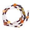 Natural Tiger Eye Crystal Garnet Gemstone Smooth Beads Necklace 17" UB-4787 UB-4787
