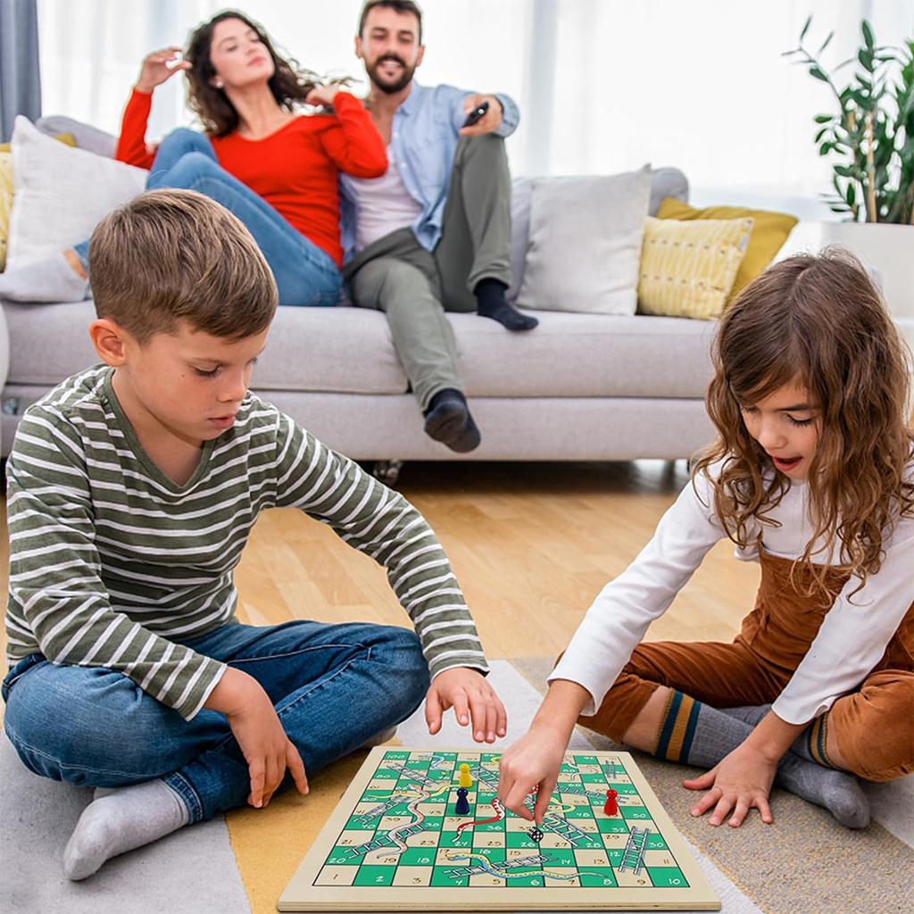 Набор деревянных настольных игр 7 в 1 для детей и взрослых - Портативные дорожные игры (Шахматы, Шашки, Китайские шашки, Нарды, Парчис