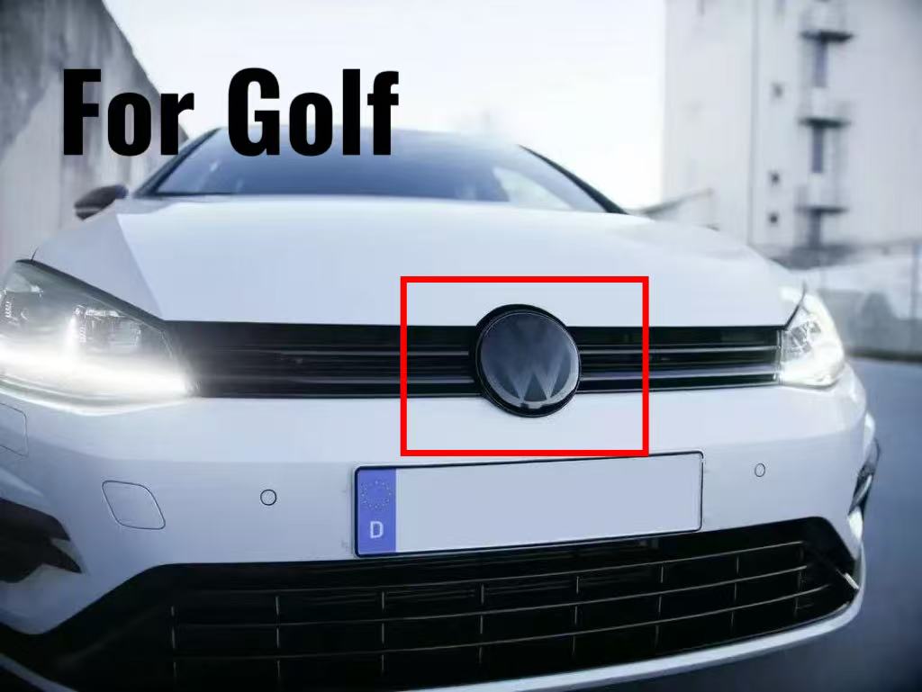 2 шт. Передняя и задняя VW Golf 6/Golf 7/Golf 7.5/Golf 8 Не влияет на ACC Модифицированная Черная Плоская Зеркальная Логотип Декоративная Накладка