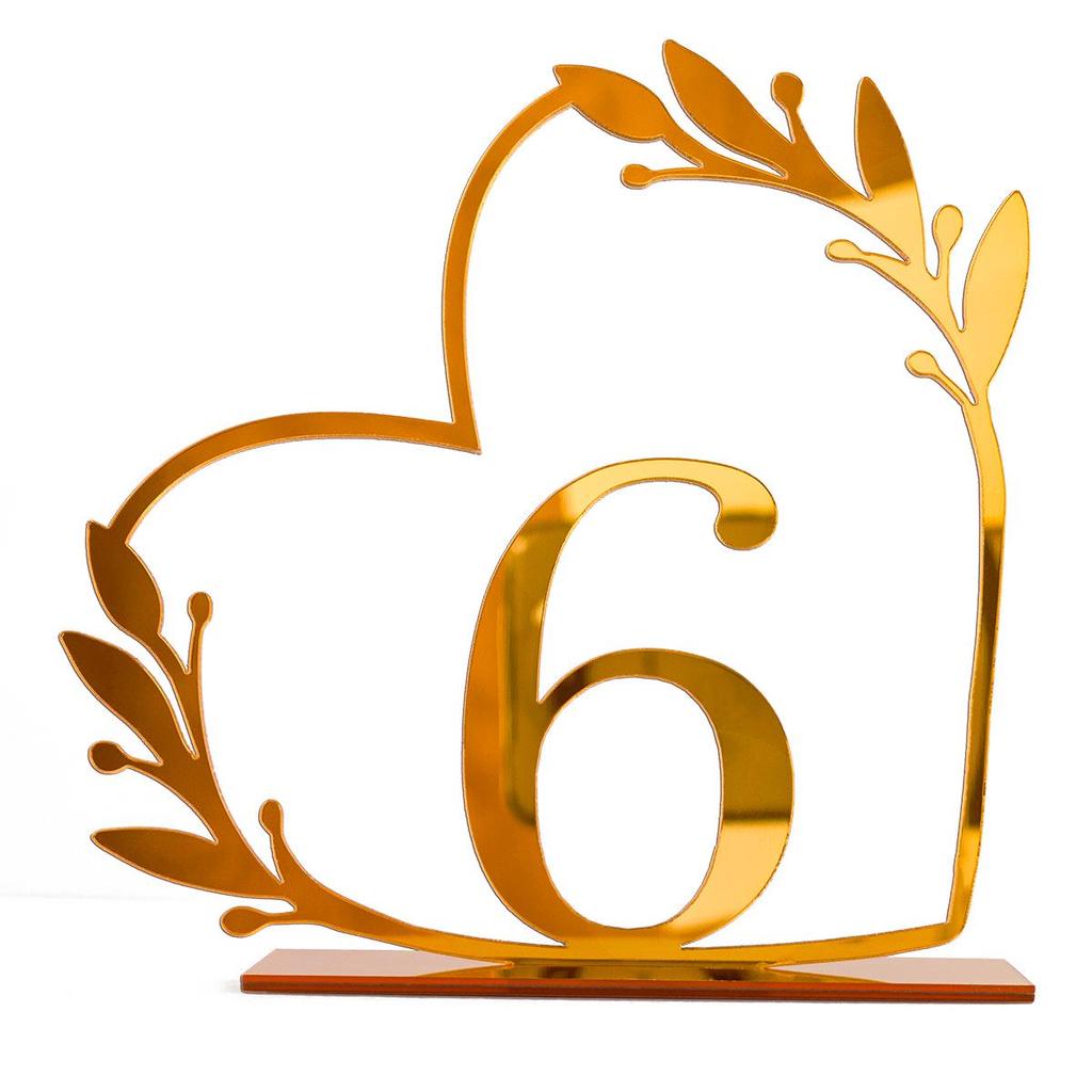 Acrylic Wedding Table Number Plate - DIY Mirror Decoration