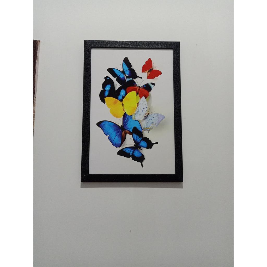 Картины Бабочка Современное искусство УФ-покрытие Картина с рамкой для домашнего декора (Многоцветный, 14" x 20")