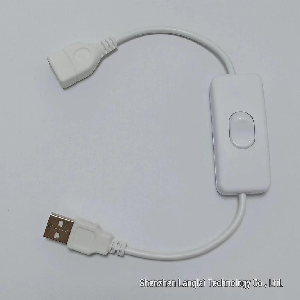 Удлинитель с выключателем питания USB DC5521 - Черный и Белый