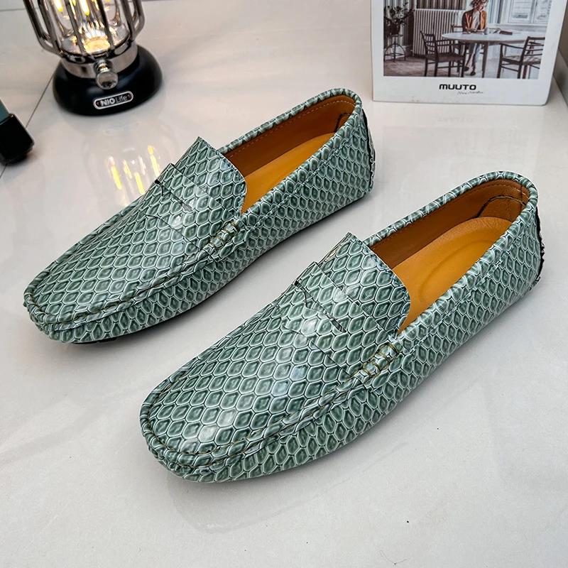 Fashion New Pu Leather Loafers Mens Driving Shoes Slip On Shoes Men High Quality Comfortable Big Size Man Classic Casual Loafers Mens
