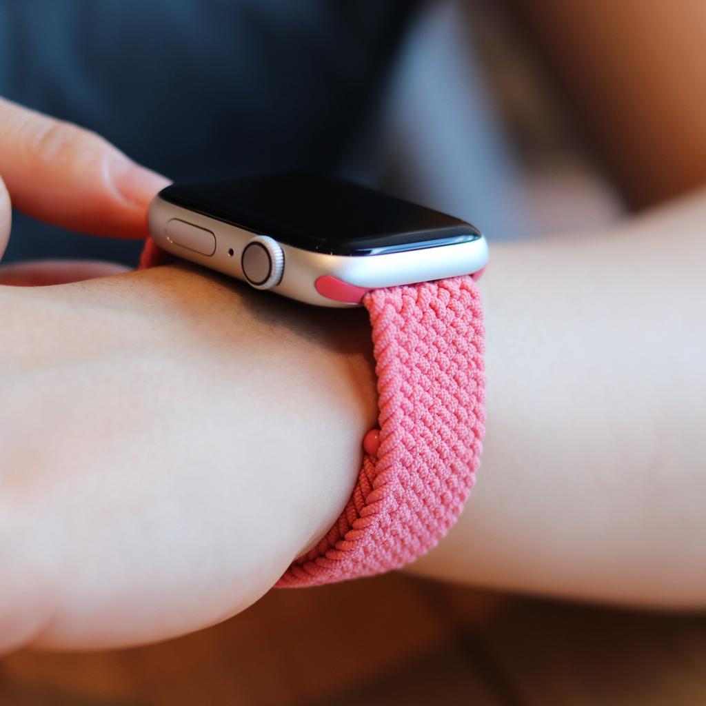 Egadeun Розовый плетеный ремешок для Apple Watch Совместим со всеми моделями Se (7 6 5 4 3 2 1)