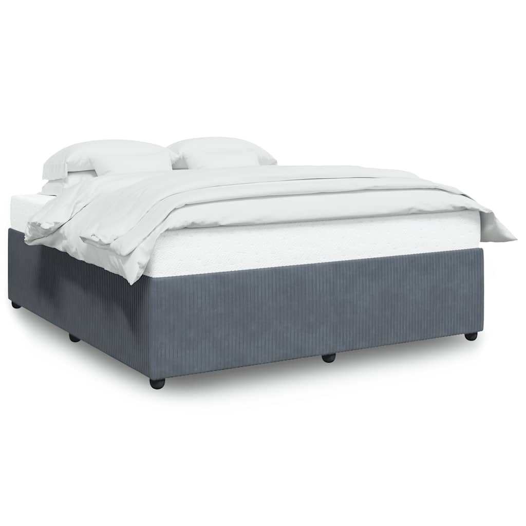 Bed Frame without Mattress Dark Grey 200x200 cm Velvet