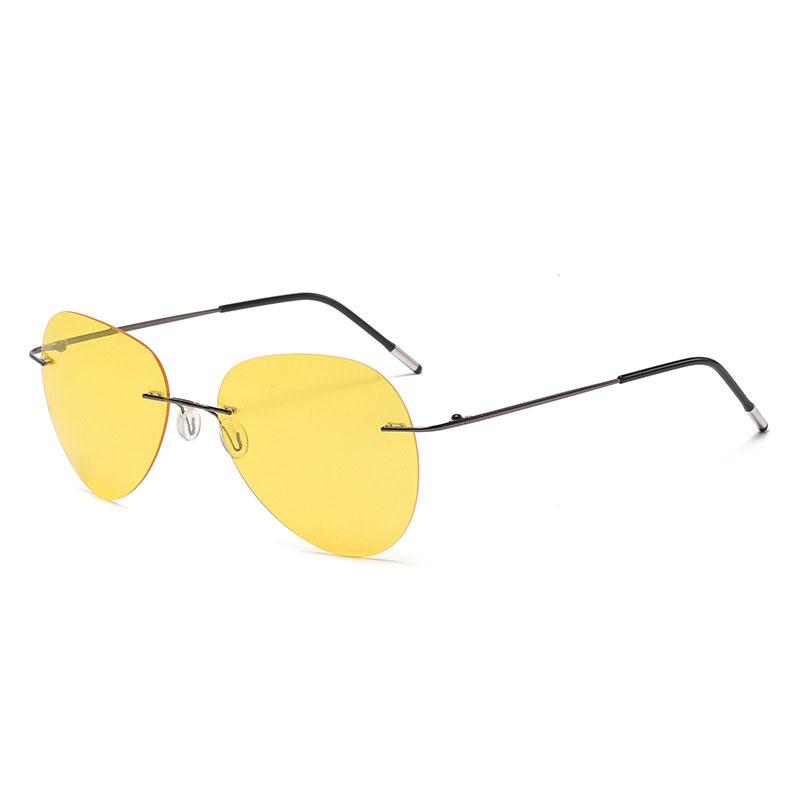Новые желтые поляризационные солнцезащитные очки ночного видения без оправы для женщин и мужчин, ультралегкие солнцезащитные очки для рыбалки, солнцезащитные очки для вождения, индивидуальные солнцезащитные очки Uv400
