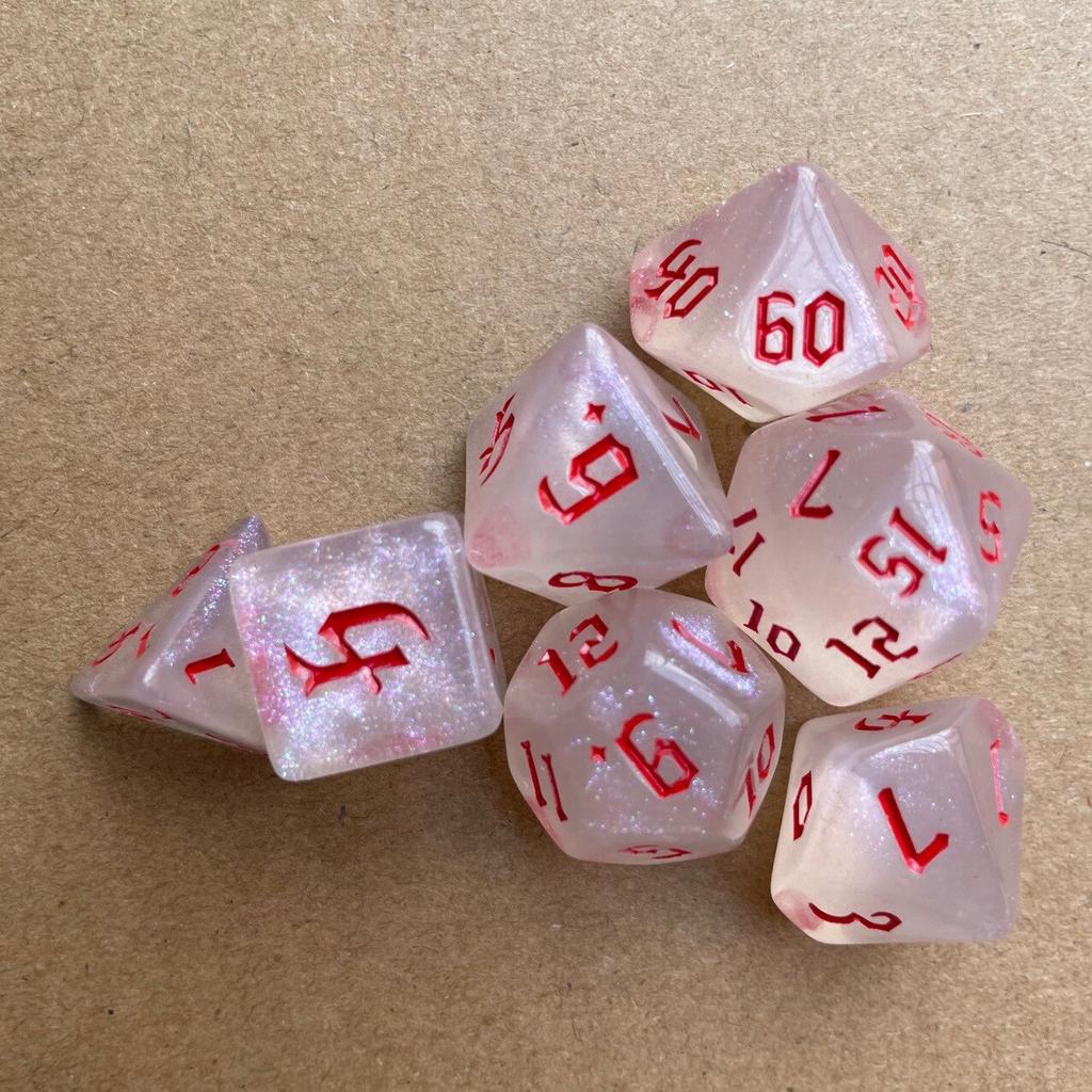 7pcs/lot Polyhedral Dice Set Double-Colors Dice D4 D6 D8 D10 D% D12 D20 for DND RPG Table Games