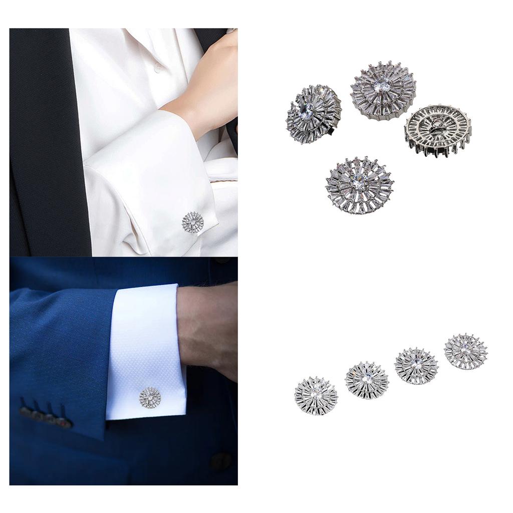 Glittering Shoe Charms Zircon Crystal Shoe Decoration Shoe Clip for Wedding Party Shoe Ornament Jewelry Accessories 4PCS