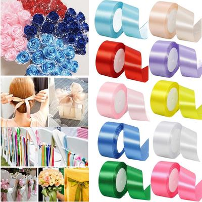 22 метра сплошных шелковых атласных лент для поделок, бантов, подарочных упаковочных лент, свадебных украшений
