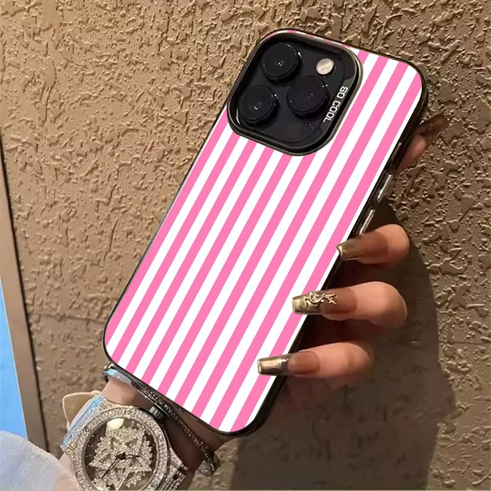 Nice -colorful -stripes Phone Case For IPhone17  16 11 12 13 14 15 16 Pro Max Plus Cover Colored Silver Funda Bumber