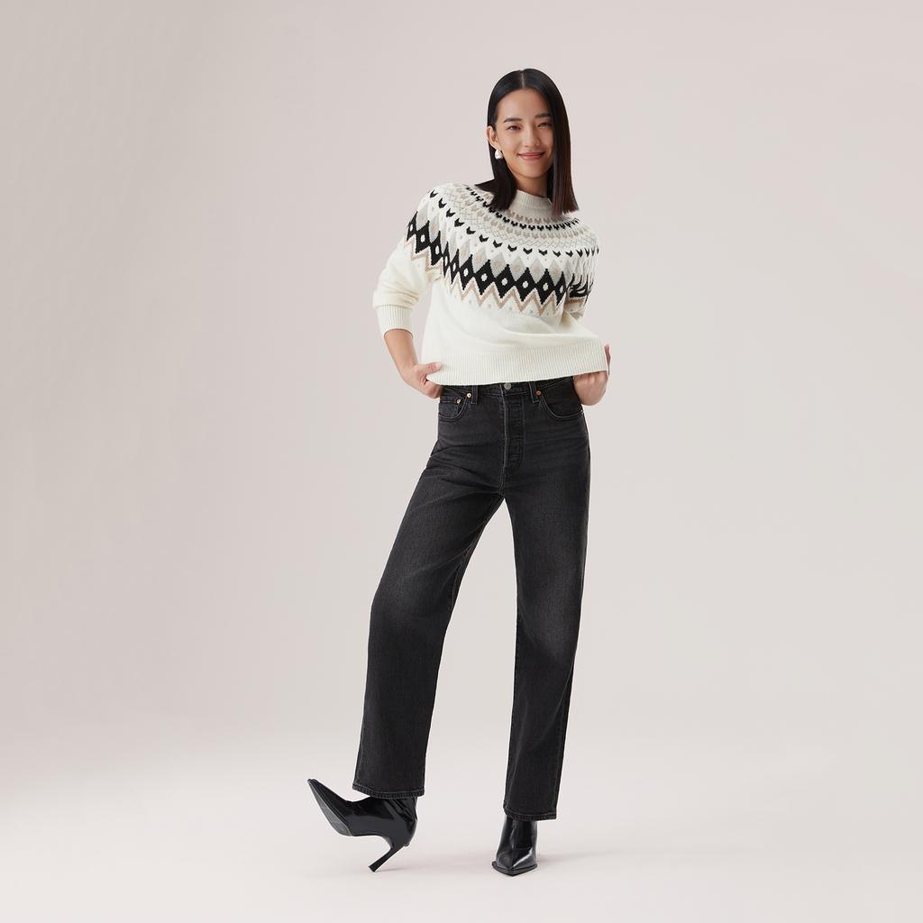 Levis Повседневный Минималистичный Свитер с Круглым Вырезом, Вязаный, с Длинным Рукавом, Женский свитер 0037Z-0006
