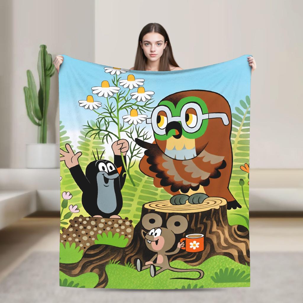 Czech Cartoon Krtek Mole Blanket Quality Warm Soft Bedding Throws Winter Plane Travel Home Decor Graphic Bedspread