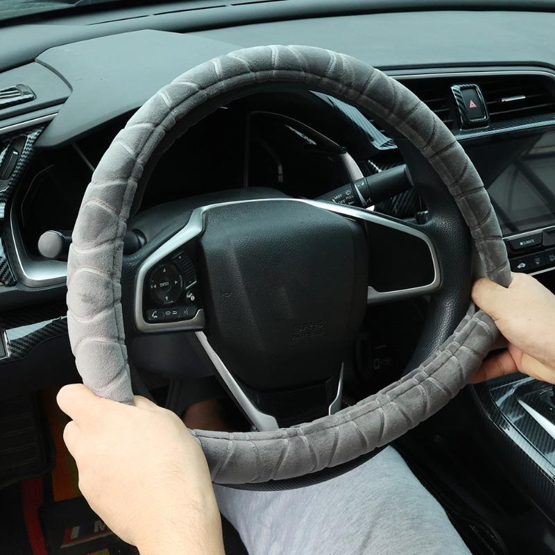 Автомобильный плюшевый чехол на руль, цветной, 38 см, зимний, для рук, эластичный чехол для перчаток, аксессуары для украшения интерьера
