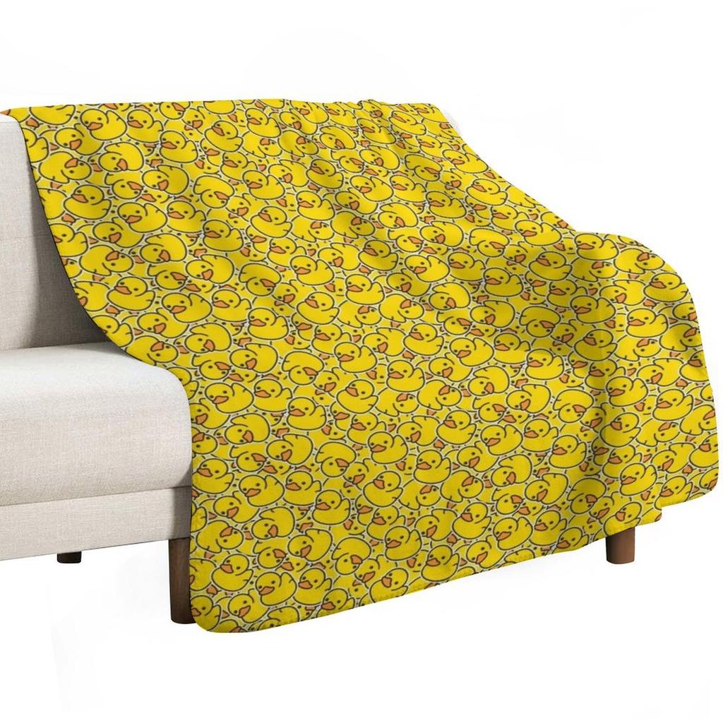 Yellow Classic Rubber Duck Throw Blanket Warm Napping Blanket for Office Couch Bed