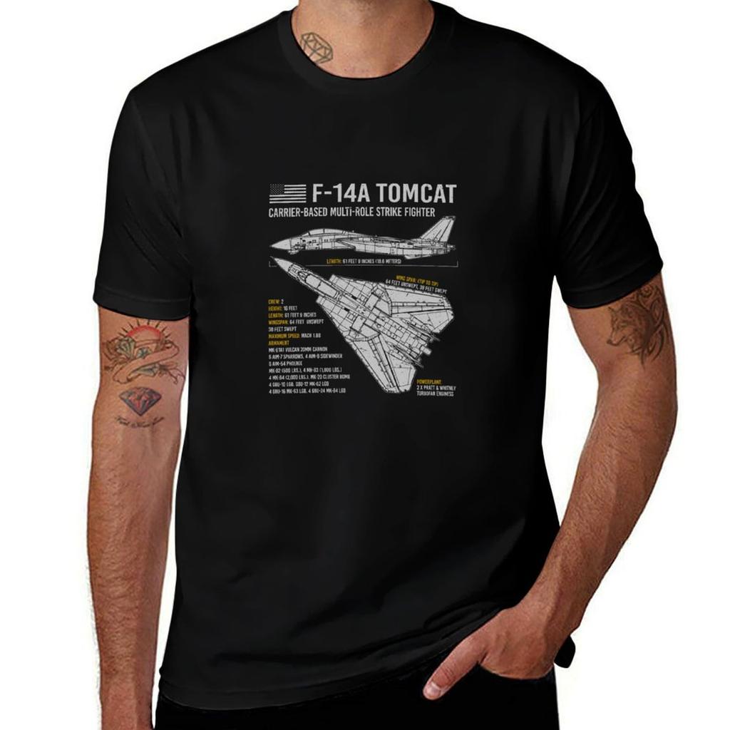 F14 Tomcat Военно-морской флот Самолет Самолет ВВС Самолет Чертеж F14 Футболка Труд Работа Повседневная Футболка