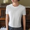 Short-sleeved T-shirt for Women's Summer New Women's Solid Color Round Neck Cotton T-shirt Design Short Top