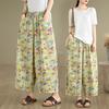 2025 Летние Базовые Эластичные Джинсы Большого Размера Новые Брюки Женские Свободные Джинсовые Брюки Большие Повседневные Цветочные Брюки