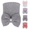 Мягкая полосатая детская шапочка Мягкие шапки-тюрбаны Детские шапочки Шапочка для новорожденного Больничная шапочка с бантом Детская шапочка